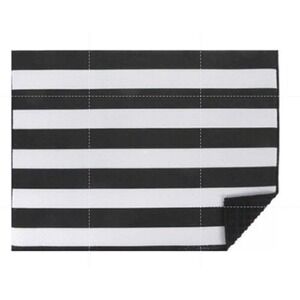 Black White Striped Beetlejuice Style Microfiber Kitchen Dish Drying Mat NWT